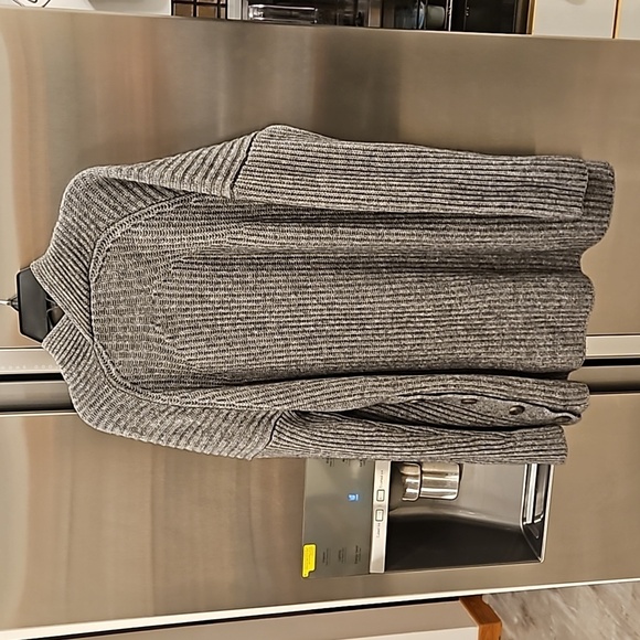 💕VINCE💕 Ribbed Side Buttoned Open Cardigan Sweater ~ Grey Wool Yak Small NWOT - Picture 13 of 16